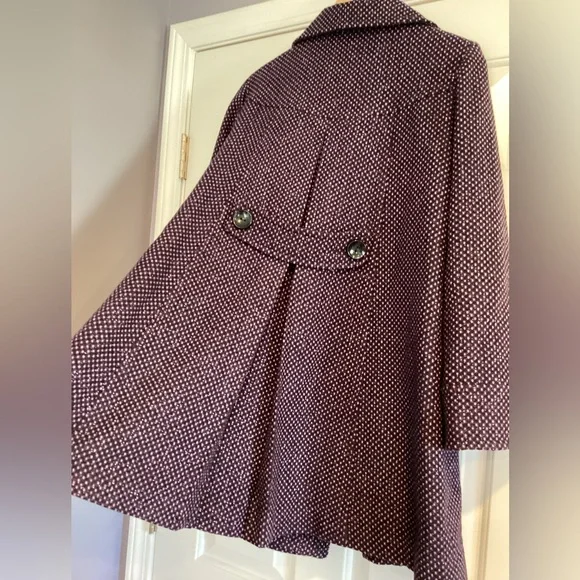 Miss Sixty Double Breasted Tweed Wool Blend Pea Coat L - Picture 5 of 16